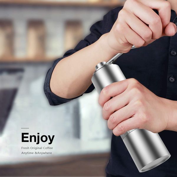 mini coffee grinder stainle steel hand manual coffee grinder bean machine burr grinders mill kitchen coffee machine, Silver
mini coffee grinder stainle steel hand manual coffee grinder bean machine burr grinders mill kitchen coffee machine, Silver