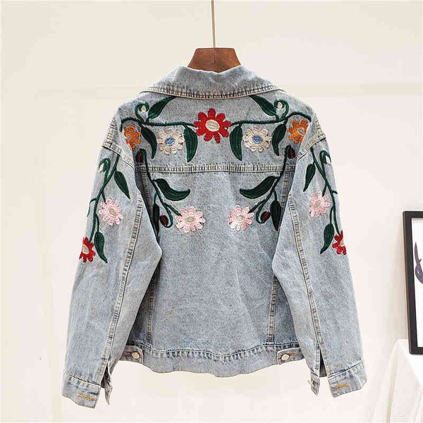 women's jackets spring loose denim jacket women fashion embroidery crystal flowers vintage jeans coat harajuku casual ladies tide, Black;brown
women's jackets spring loose denim jacket women fashion embroidery crystal flowers vintage jeans coat harajuku casual ladies tide, Black;brown