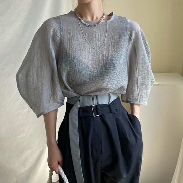 women's blouses & shirts superaen summer design o neck pullovers loose puff sleeve folds solid women, White
women's blouses & shirts superaen summer design o neck pullovers loose puff sleeve folds solid women, White