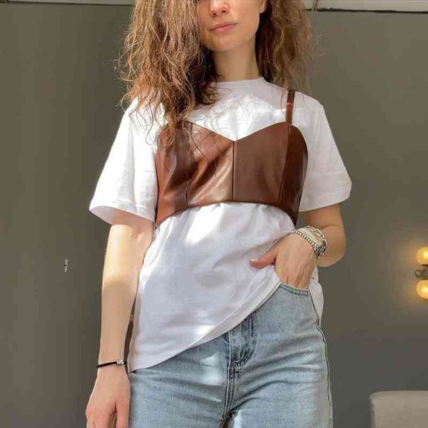 casual woman leather slim short spaghetti strap spring fashion ladies pu camisole female basic cropped top, White
casual woman leather slim short spaghetti strap spring fashion ladies pu camisole female basic cropped top, White
