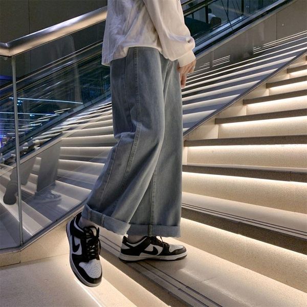 men's jeans straight-leg trousers high-quality men fashion loose casual streetwear denim, Blue
men's jeans straight-leg trousers high-quality men fashion loose casual streetwear denim, Blue