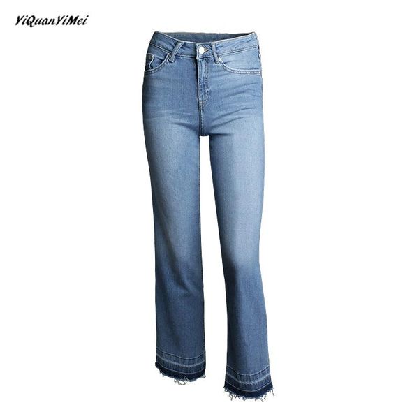 

women's jeans flare pants woman casual denim womens high waist jean spodnie damskie jeansy vaqueros mujer ankle-length, Blue