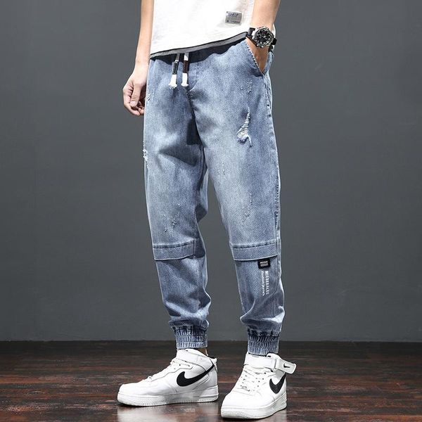 men's jeans 2021 men loose straight leg pants elastic waist youthful vitality comfortable fashion casual versatile wide long, Blue
men's jeans 2021 men loose straight leg pants elastic waist youthful vitality comfortable fashion casual versatile wide long, Blue