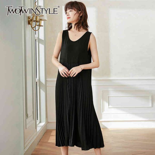loose pleated summer dress for women o neck sleeveless casual black dresses female new clothing tide fashion 210428, Black;gray
loose pleated summer dress for women o neck sleeveless casual black dresses female new clothing tide fashion 210428, Black;gray