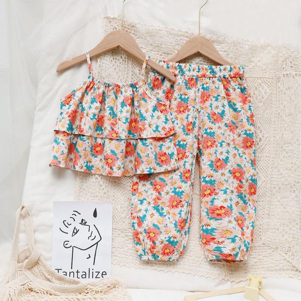 clothing sets summer 2021 girls cute floral clothes set cotton sling vest and pants 2pcs suits children fashion outfits, White
clothing sets summer 2021 girls cute floral clothes set cotton sling vest and pants 2pcs suits children fashion outfits, White