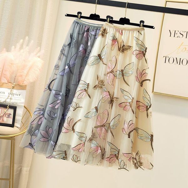 skirts fashion fairy sequins embroidery dragonfly mesh gauze peated skirt women 2021 cute sweet female midi tulle, Black
skirts fashion fairy sequins embroidery dragonfly mesh gauze peated skirt women 2021 cute sweet female midi tulle, Black
