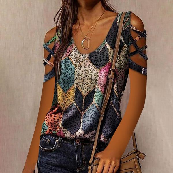 women's t-shirt woman tshirts fashion casual o-neck leopard print hollow out women clothing shirt funny t shirts camisetas de mujer#40, White
women's t-shirt woman tshirts fashion casual o-neck leopard print hollow out women clothing shirt funny t shirts camisetas de mujer#40, White