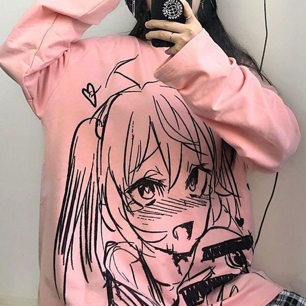 women's t-shirt ins japanese anime manga pattern o-neck long-sleeved clothes punk harajuku 2021 fashion casual mujer top, White
women's t-shirt ins japanese anime manga pattern o-neck long-sleeved clothes punk harajuku 2021 fashion casual mujer top, White