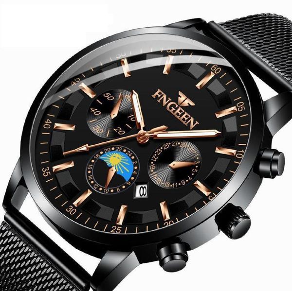 student men's watch business casual quartz waterproof luminous leather mesh belt fashion trend wristwatches, Slivery;brown
student men's watch business casual quartz waterproof luminous leather mesh belt fashion trend wristwatches, Slivery;brown