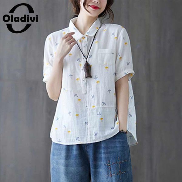 women's blouses & shirts oladivi oversized fashion print short sleeve summer 2021 casual loose cool thin blusas l xl xxl, White
women's blouses & shirts oladivi oversized fashion print short sleeve summer 2021 casual loose cool thin blusas l xl xxl, White