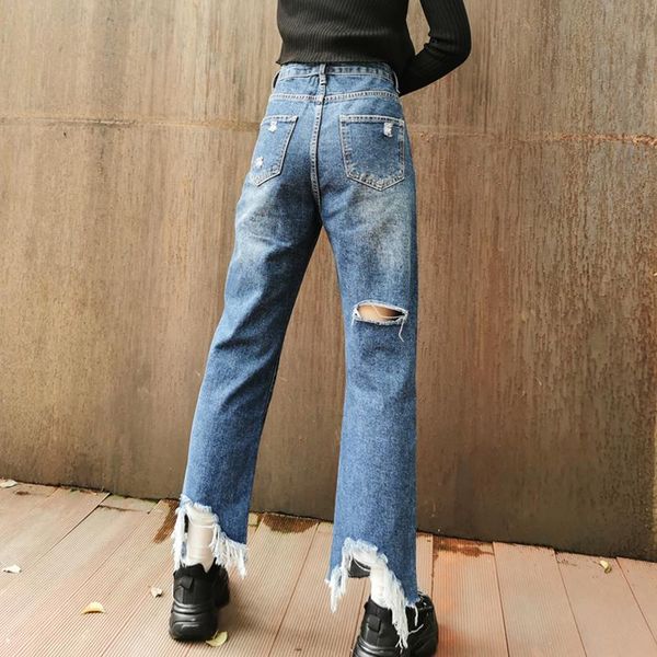 women's jeans s-4xl ripped high waist slimming straight loose nine-point wide-leg pants 2021 summer fashion clothing, Blue
women's jeans s-4xl ripped high waist slimming straight loose nine-point wide-leg pants 2021 summer fashion clothing, Blue
