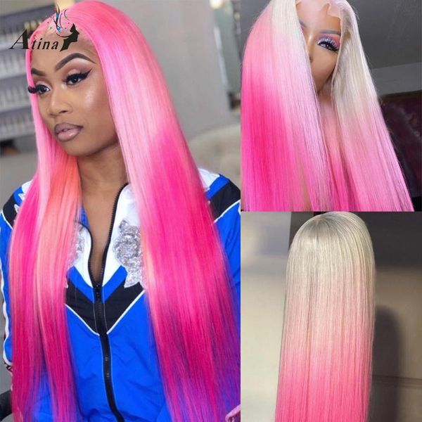 inch straight red pink blonde 613 lace front wig full hd transparent human hair ombre preplucked 250density glueless wigs, Black;brown
inch straight red pink blonde 613 lace front wig full hd transparent human hair ombre preplucked 250density glueless wigs, Black;brown