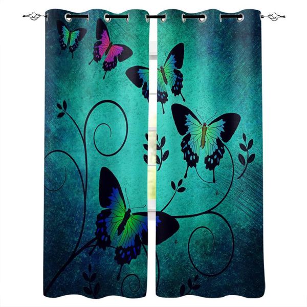 curtain & drapes butterfly retro shabby window curtains home decor bedroom kitchen items for living room
