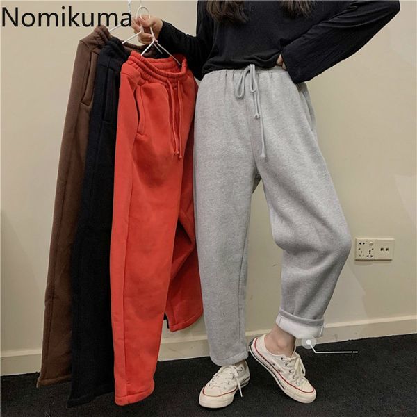 nomikuma fleece thicken sweat pants lace up stretch high waist straight trousers causal solid autumn winter women pants 6d024 210427, Black;white
nomikuma fleece thicken sweat pants lace up stretch high waist straight trousers causal solid autumn winter women pants 6d024 210427, Black;white