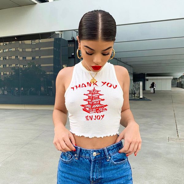 paris girl summer ins huanghelou print slim vest fashion sleeveless chest exposed umbilical crop halter neck women 210524, White
paris girl summer ins huanghelou print slim vest fashion sleeveless chest exposed umbilical crop halter neck women 210524, White