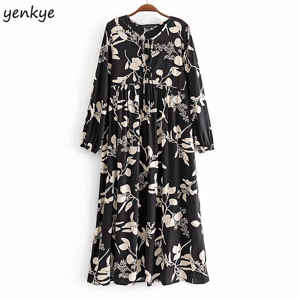 fall women vintage floral print dress lace up o neck long sleeve casual maxi dresses female autumn plus size 210514, Black;gray
fall women vintage floral print dress lace up o neck long sleeve casual maxi dresses female autumn plus size 210514, Black;gray
