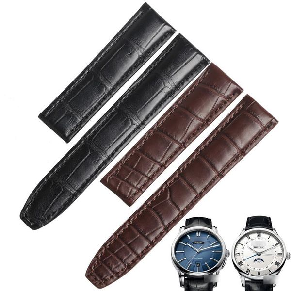 

watch bands wentula watchbands for maurice lacroix pontos pt6158 pt6168 alligator skin /crocodile grain man, Black;brown