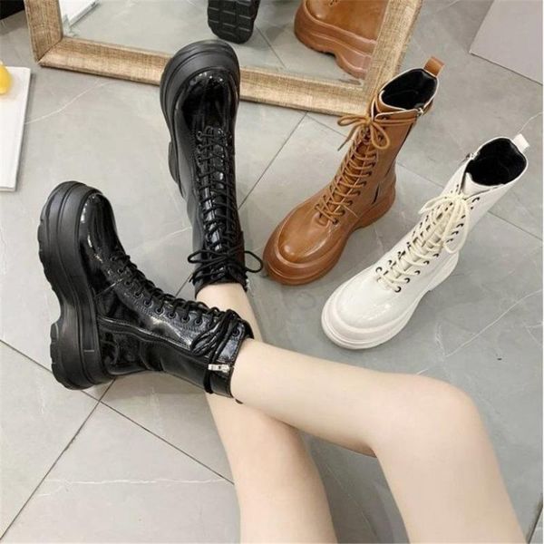boots spring autumn women sneakers round toe wedges botas gothic lacing platform ankle chunky heel ladies shoes black beige
boots spring autumn women sneakers round toe wedges botas gothic lacing platform ankle chunky heel ladies shoes black beige