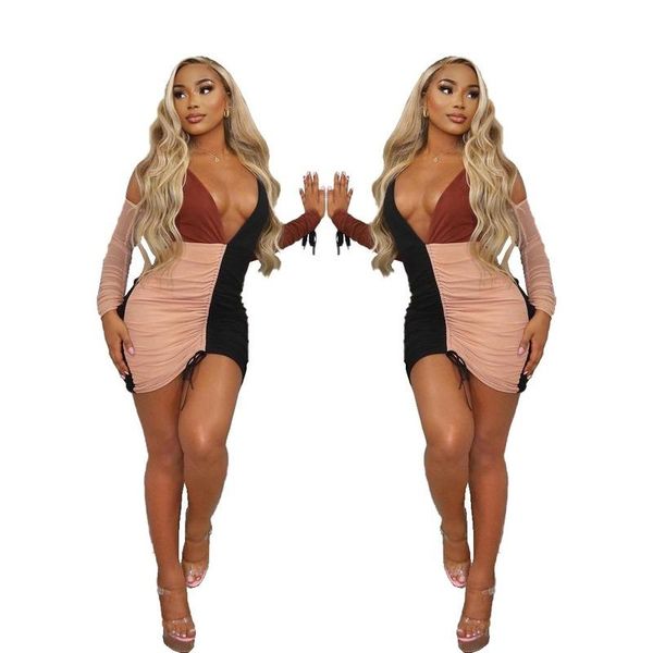 casual dresses european and american women's -selling personality stitching dress summer ladies 2021, Black;gray
casual dresses european and american women's -selling personality stitching dress summer ladies 2021, Black;gray