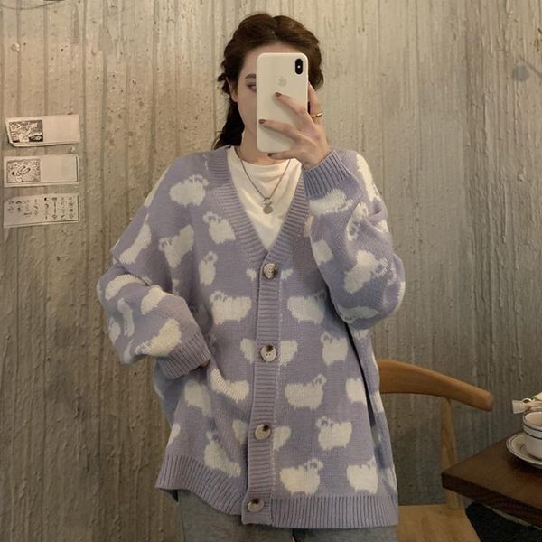 women's knits & tees fashion sheep cartoo sweet cardigan women autumn 2021 knitted crop elegant slim long sleeve kawaii sweaters femal, White
women's knits & tees fashion sheep cartoo sweet cardigan women autumn 2021 knitted crop elegant slim long sleeve kawaii sweaters femal, White