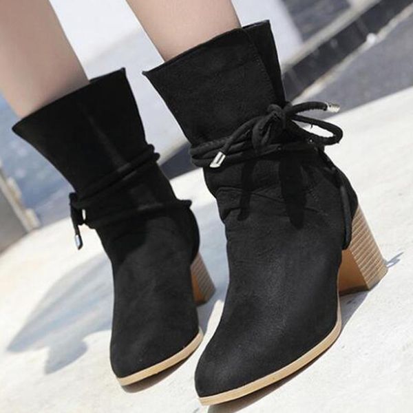 boots women classics ankle thick heel suede shoes anti-skid high heels bandage causal ladies footwear sy898, Black
boots women classics ankle thick heel suede shoes anti-skid high heels bandage causal ladies footwear sy898, Black
