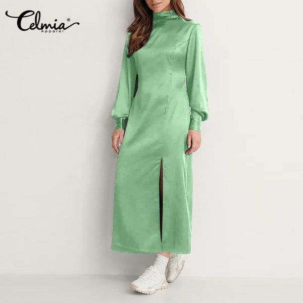 casual dresses celmia long sleeve split hem maxi dress elegant high collar robe 2021 autumn women waisted satin silk party sundress, Black;gray
casual dresses celmia long sleeve split hem maxi dress elegant high collar robe 2021 autumn women waisted satin silk party sundress, Black;gray