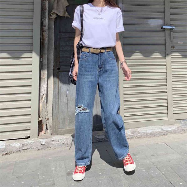 women's jeans wide leg for women straight baggy denim pants autumn high waist full length hole trousers street style clothing wze8, Blue
women's jeans wide leg for women straight baggy denim pants autumn high waist full length hole trousers street style clothing wze8, Blue