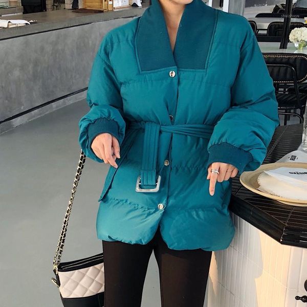 women's down & parkas 2021 winter v-neck belted waist short cotton coat women korean loose fashion padded jacket single breasted ol bre, Black
women's down & parkas 2021 winter v-neck belted waist short cotton coat women korean loose fashion padded jacket single breasted ol bre, Black