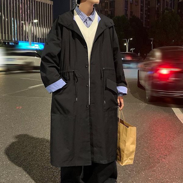 men's trench coats legible 2021 spring autumn coat casual loose windbreaker man solid hooded long jacket men, Tan;black
men's trench coats legible 2021 spring autumn coat casual loose windbreaker man solid hooded long jacket men, Tan;black