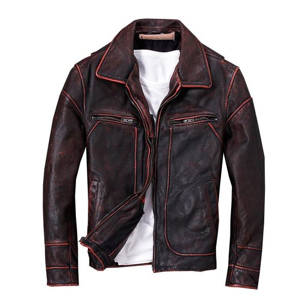 men's leather & faux 2021 vintage red brown men american casual style jacket plus size 5xl genuine cowhide autumn coat, Black
men's leather & faux 2021 vintage red brown men american casual style jacket plus size 5xl genuine cowhide autumn coat, Black