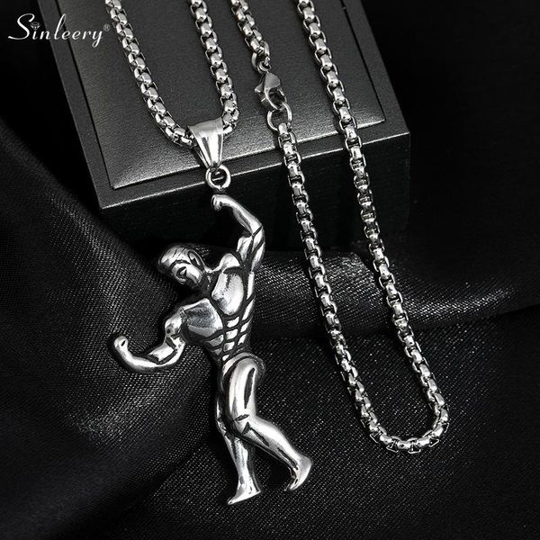 chains sinleery punk stainless steel necklace for men with muscle bodybuilding man pendant silver color tone solid metal chain xl292 sk
chains sinleery punk stainless steel necklace for men with muscle bodybuilding man pendant silver color tone solid metal chain xl292 sk