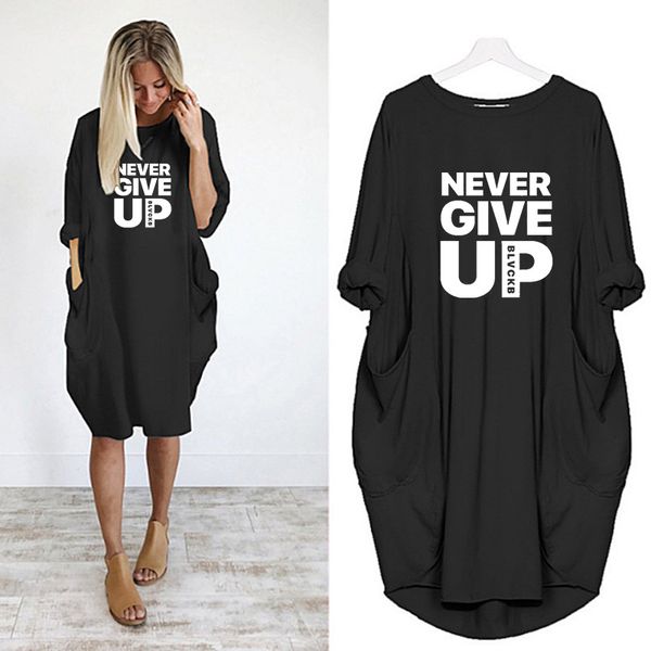 plus size women midi dress never give up letter print loose long sleeve sundresses o neck pockets party casual vintage vestidos streetwear, Black;gray
plus size women midi dress never give up letter print loose long sleeve sundresses o neck pockets party casual vintage vestidos streetwear, Black;gray