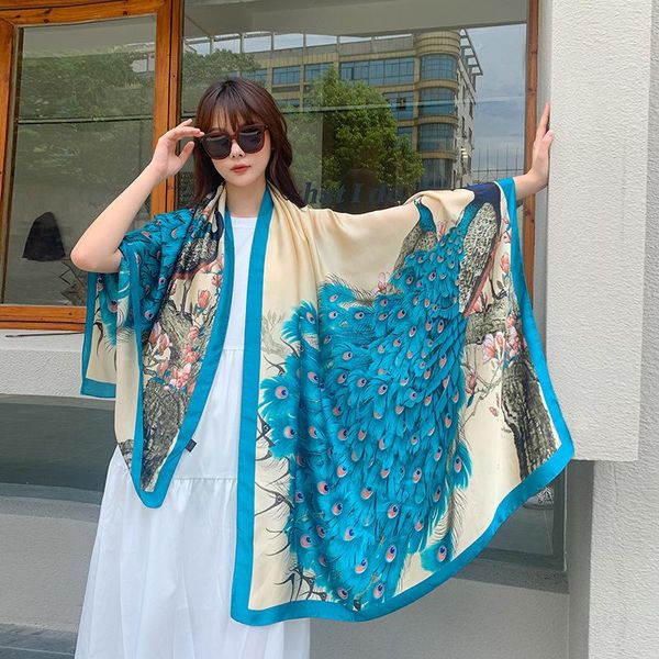 scarves live broadcast of beautiful brocade simulated silk, soft hand feeling, po taking, tourist silk scarf, female, Blue;gray
scarves live broadcast of beautiful brocade simulated silk, soft hand feeling, po taking, tourist silk scarf, female, Blue;gray