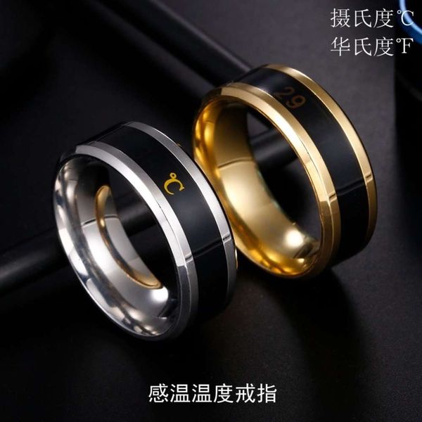 temperature sensitive couple ring mood temperature titanium steel jewelry centigrade degree fahrenheit hand decoration, Black
temperature sensitive couple ring mood temperature titanium steel jewelry centigrade degree fahrenheit hand decoration, Black