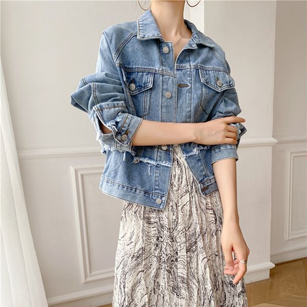 jackets vintage light washed blue denim jacket autumn korean style loose solid jeans coat short cardigans jackets, Black;brown
jackets vintage light washed blue denim jacket autumn korean style loose solid jeans coat short cardigans jackets, Black;brown