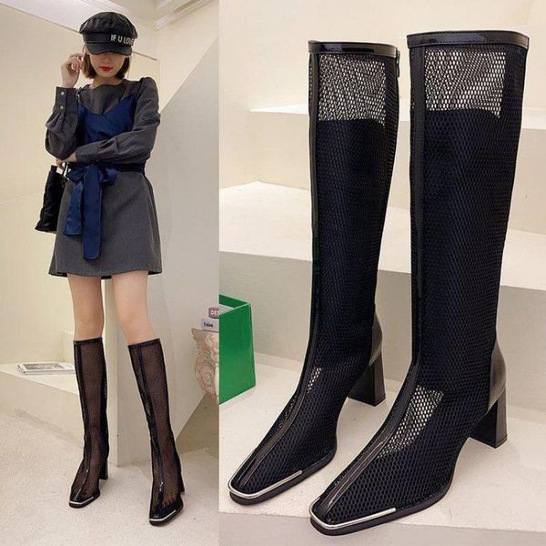 net mesh summer cool boots women shoes hollow pointed high heels sandals knee black botas mujer long booties
net mesh summer cool boots women shoes hollow pointed high heels sandals knee black botas mujer long booties