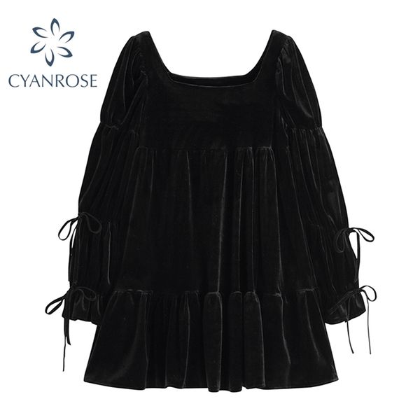 dress for woman party black long sleeve lace up square collar vintage midi crop female elegant korean spring vestidos 210430, Black;gray
dress for woman party black long sleeve lace up square collar vintage midi crop female elegant korean spring vestidos 210430, Black;gray