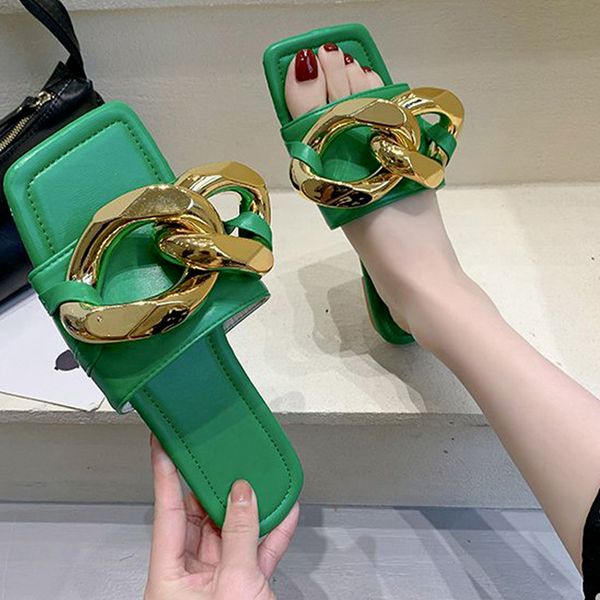 factory_store01 fashion gold chain women slippers summer flat heel slides ladies shoes casual square toe outdoor beach sandal slip on flip f, Black
factory_store01 fashion gold chain women slippers summer flat heel slides ladies shoes casual square toe outdoor beach sandal slip on flip f, Black