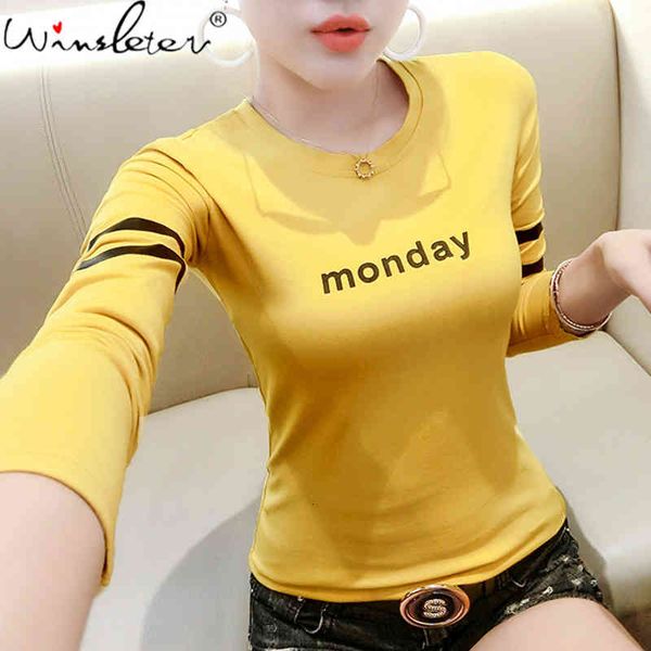 women's t-shirt fall winter clothing for women t fashion korean style print letter cotton bottoming ropa mujer tees t08523l f, White
women's t-shirt fall winter clothing for women t fashion korean style print letter cotton bottoming ropa mujer tees t08523l f, White