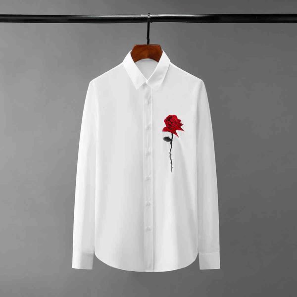 tee polo shirt cotton male long sleeve embroidered flowers casual mens shirts fashion slim fit party man, White;black
tee polo shirt cotton male long sleeve embroidered flowers casual mens shirts fashion slim fit party man, White;black