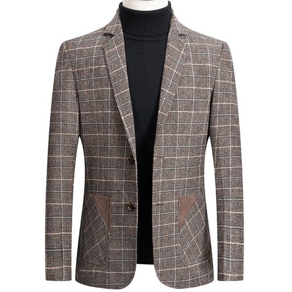 men's suits & blazers brand 2021 men blazer personality wild casual suit jacket fashion plaid print slim fit warm coat male, White;black
men's suits & blazers brand 2021 men blazer personality wild casual suit jacket fashion plaid print slim fit warm coat male, White;black