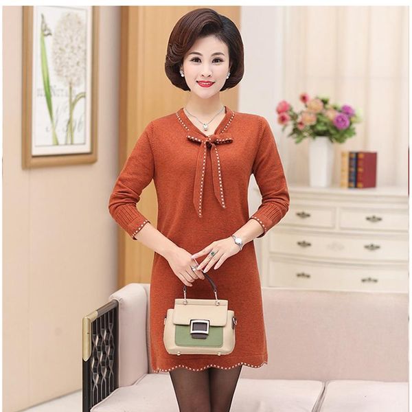 casual dresses large size mommy dress fashion bow collar solid color loose commuter bottoming big elastic autumn winter vestidos a712, Black;gray
casual dresses large size mommy dress fashion bow collar solid color loose commuter bottoming big elastic autumn winter vestidos a712, Black;gray