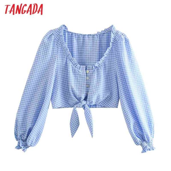 women retro blue plaid ruffles crop bow long sleeve chic female short blouse shirt je66 210416, White
women retro blue plaid ruffles crop bow long sleeve chic female short blouse shirt je66 210416, White