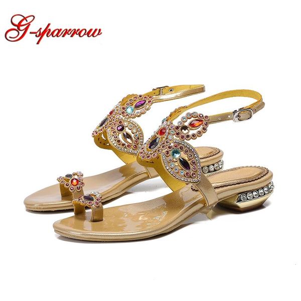 summer sandals lady rhinestone flat heel fashion back straps dress shoes gold black color size 11
summer sandals lady rhinestone flat heel fashion back straps dress shoes gold black color size 11