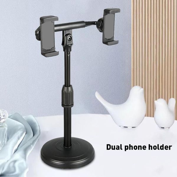 cell phone mounts & holders adjustable dual devices support stand live streaming holder with base sell drop
cell phone mounts & holders adjustable dual devices support stand live streaming holder with base sell drop