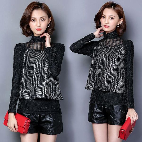 women's blouses & shirts blouse women lace autumn winter coat mesh pile collar turtleneck blusas mujer de moda, White
women's blouses & shirts blouse women lace autumn winter coat mesh pile collar turtleneck blusas mujer de moda, White