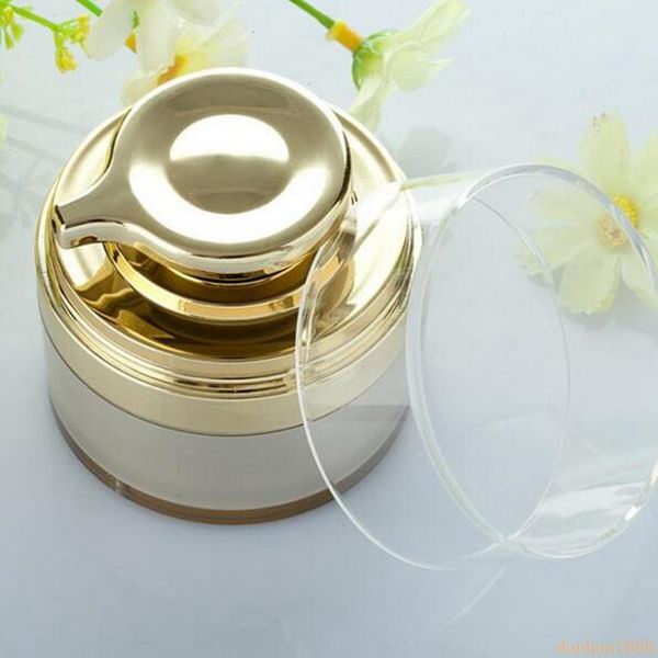 storage bottles & jars 30g 50g airless cosmetic cream round container jar in gold color with pressed pump fast #213312
storage bottles & jars 30g 50g airless cosmetic cream round container jar in gold color with pressed pump fast #213312