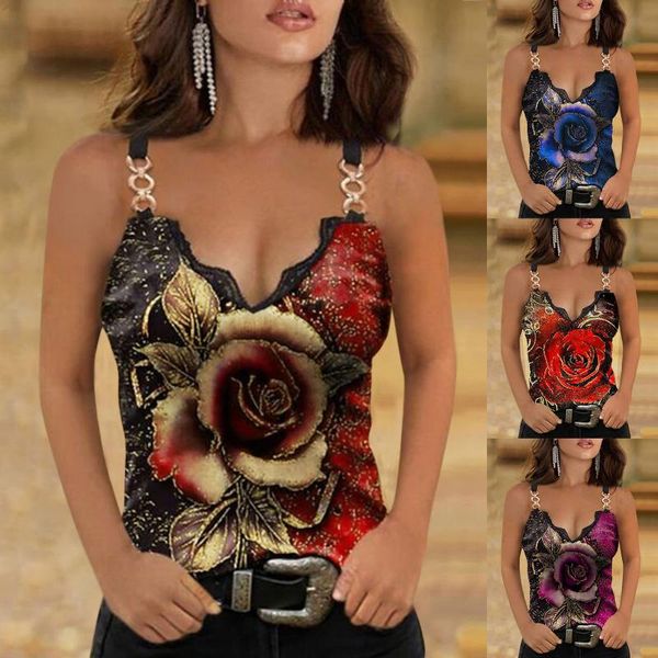 women's tanks & camis 2021 summer women v-neck rose print sleeveless lace blouse cami tank clothes ropa mujer haut femme y2k, White
women's tanks & camis 2021 summer women v-neck rose print sleeveless lace blouse cami tank clothes ropa mujer haut femme y2k, White