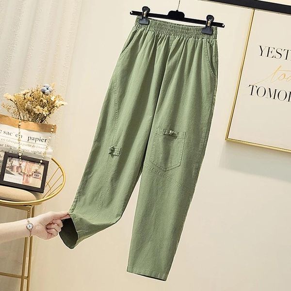 women's pants & capris summer patchwork cotton linen female elastic waist vintage buttons women large khaki loose casual pantalones muj, Black;white
women's pants & capris summer patchwork cotton linen female elastic waist vintage buttons women large khaki loose casual pantalones muj, Black;white