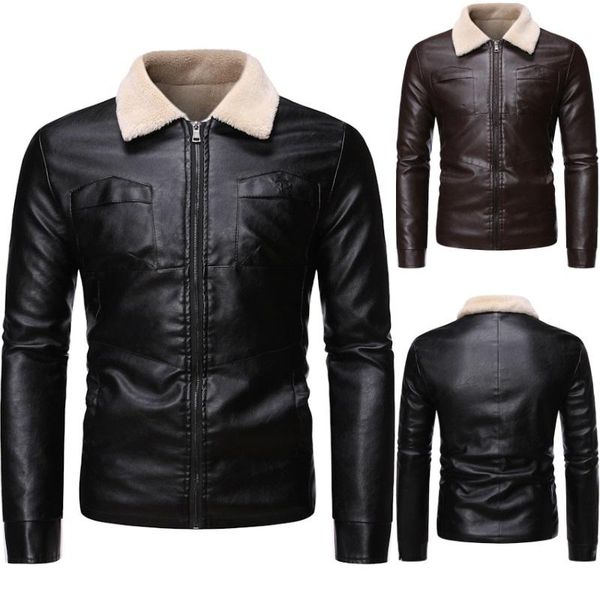 men's fur & faux 2021 winter warm leather jacket mens fleece pu and coat male casual motorcycle moto biker, Black
men's fur & faux 2021 winter warm leather jacket mens fleece pu and coat male casual motorcycle moto biker, Black